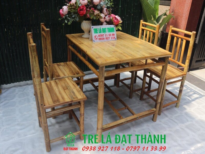 Bàn Ghế Ăn Bằng Tre - BGABT005